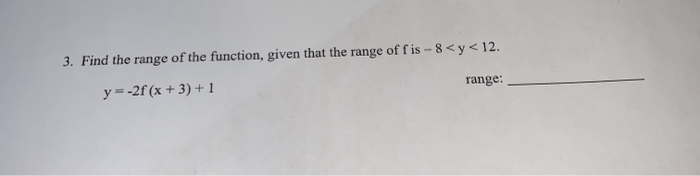 Solved 3. Find the range of the function, given that the | Chegg.com