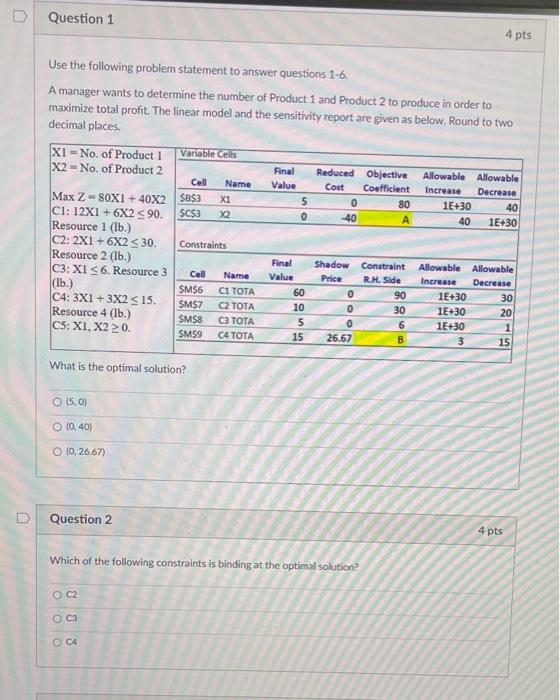 Solved Use the following problem statement to answer | Chegg.com