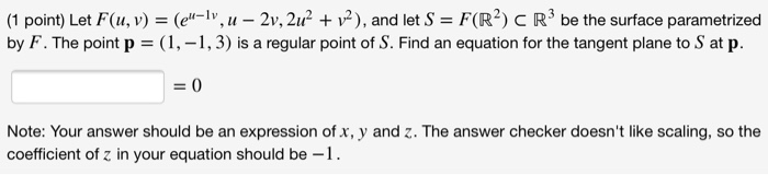 Solved 1 Point Let F U V E Lv U 2v 2u V Chegg Com