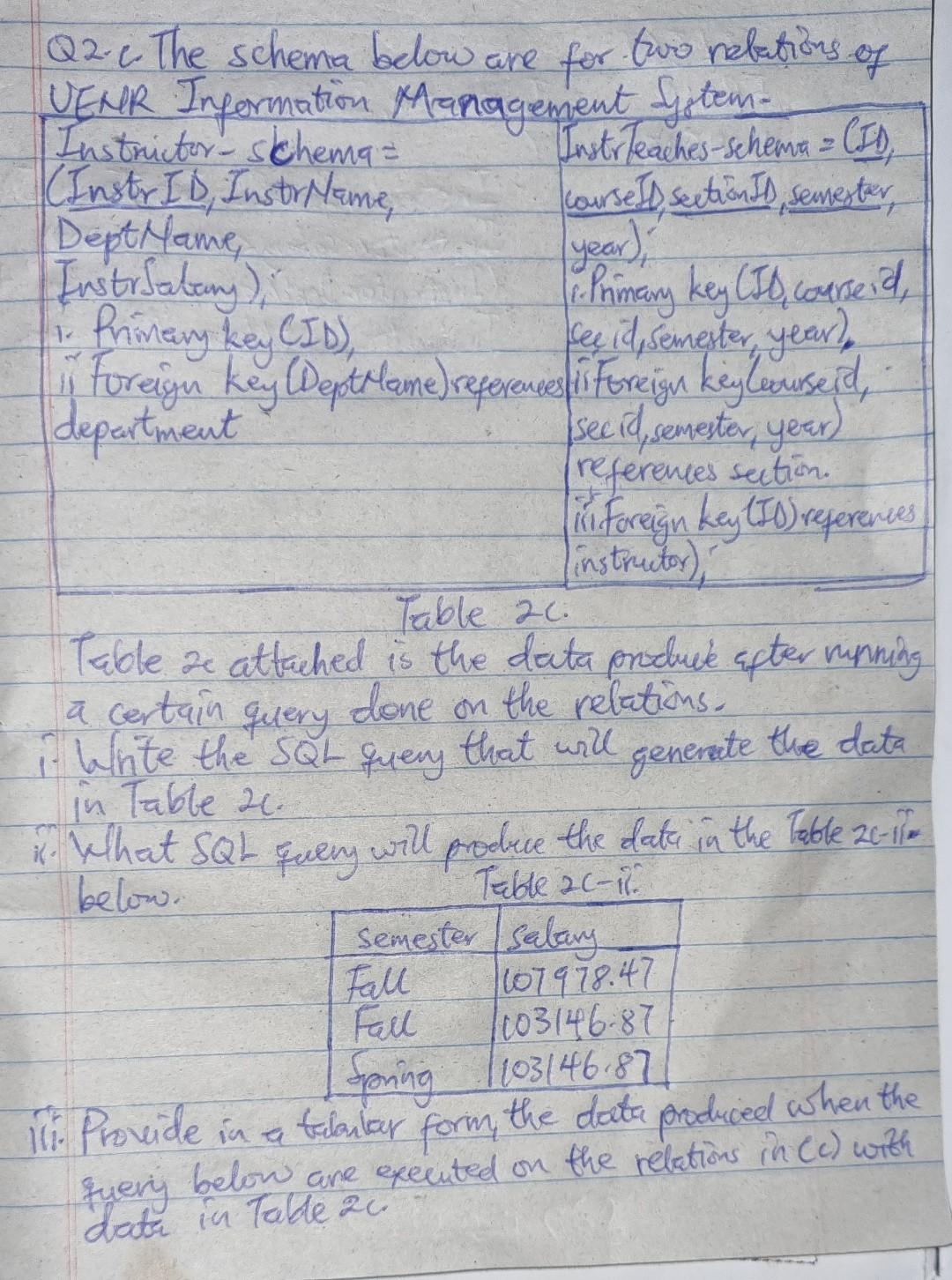 Table 2c. Table x attached is the data procuce after | Chegg.com