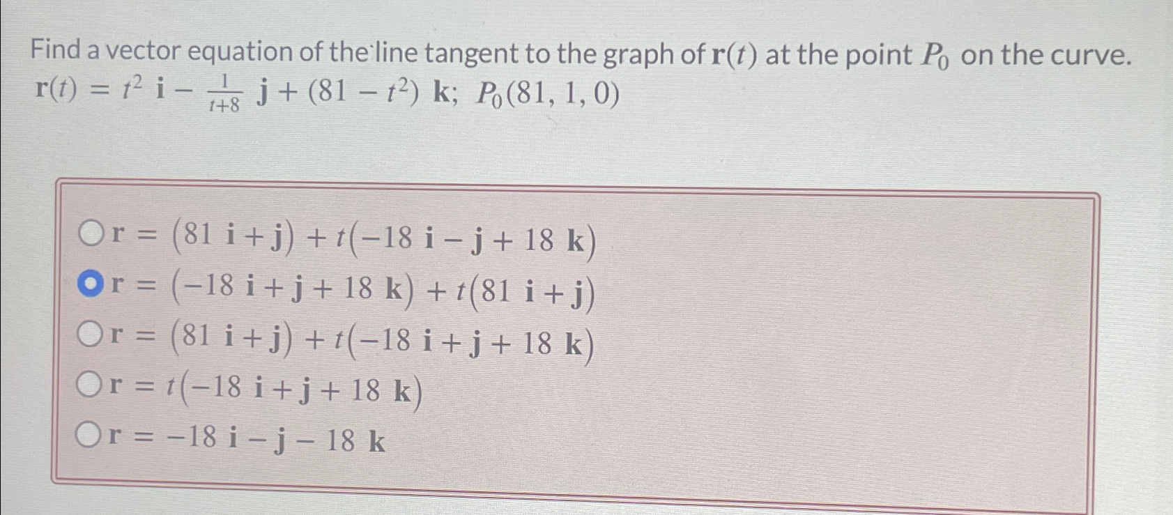 Solved Find a vector equation of the line tangent to the | Chegg.com