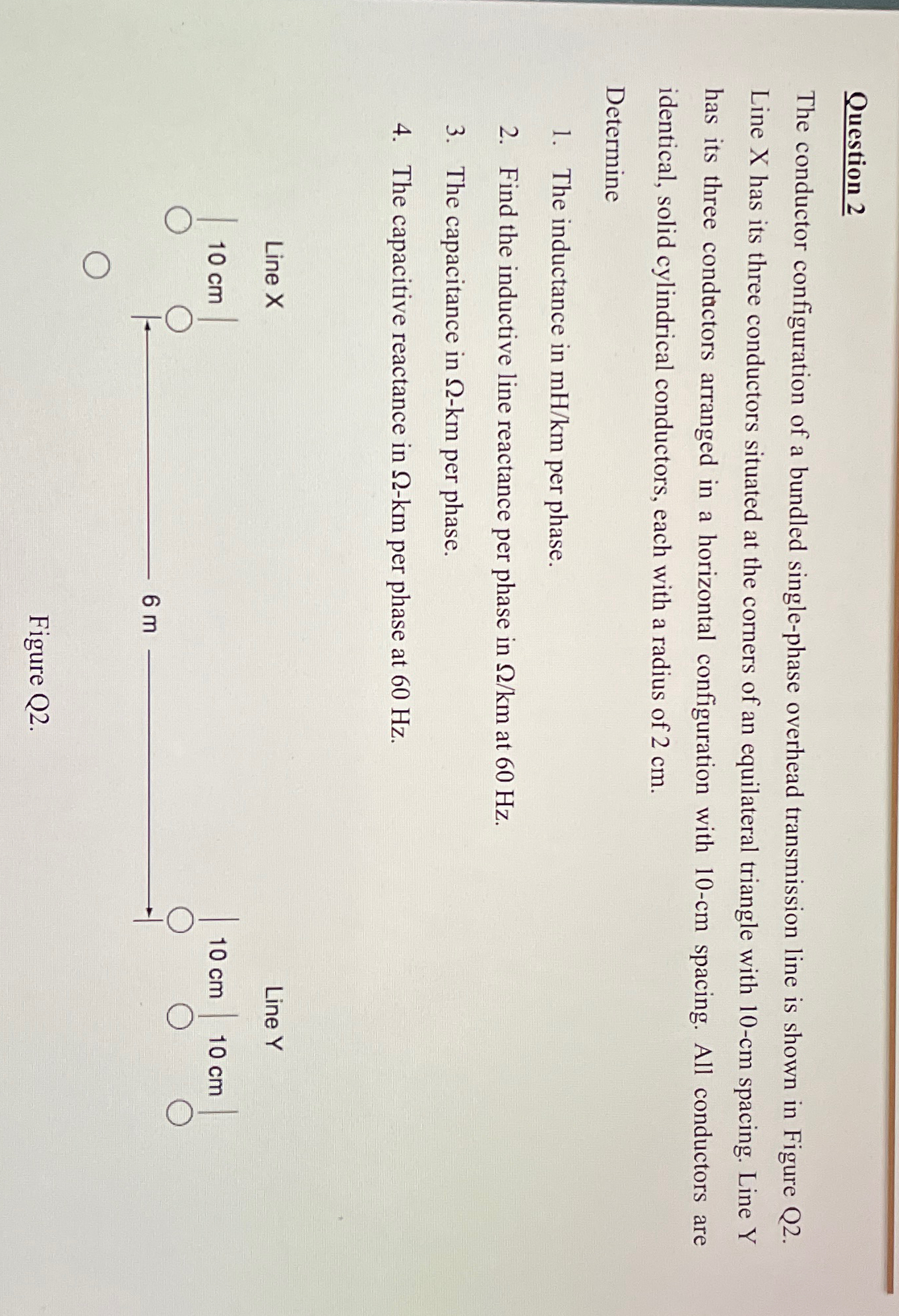 Solved Question 2The conductor configuration of a bundled | Chegg.com