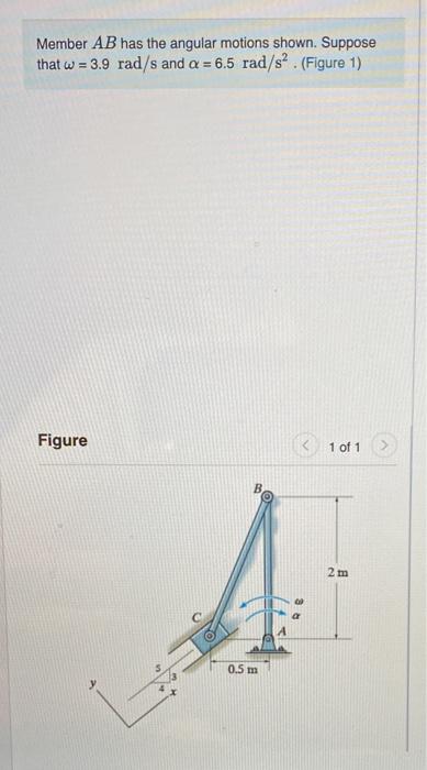 Solved Member AB Has The Angular Motions Shown. Suppose That | Chegg.com