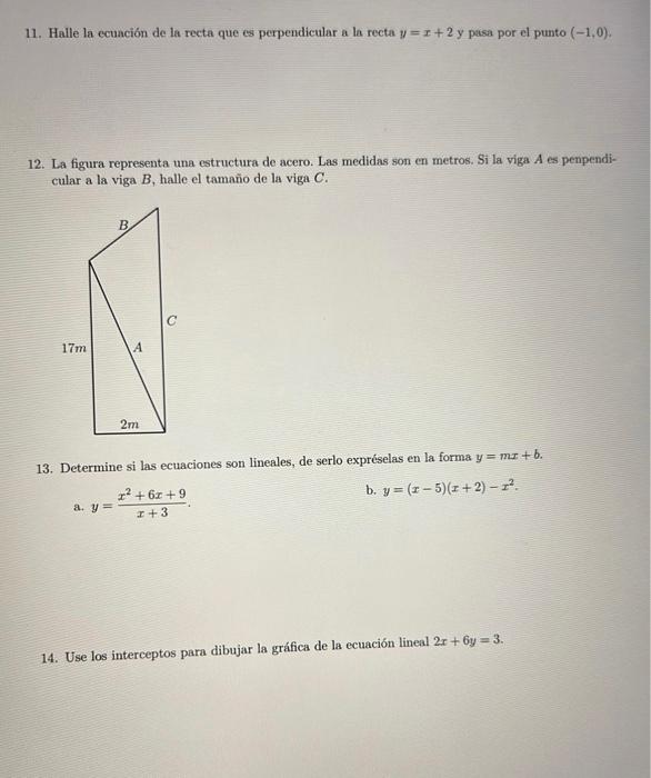 Solved 11. Find The Equation Of The Line That Is | Chegg.com