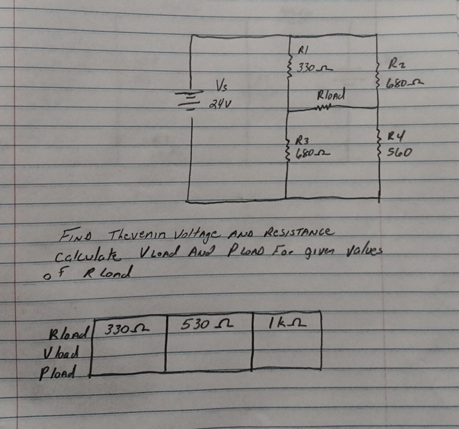 V Load Solved Find Thevenin voltage and Resistance calculate Vload | Chegg.com