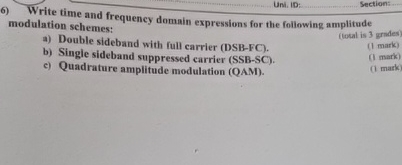 Solved Uni. ID:SectionsWrite time and frequency domain | Chegg.com