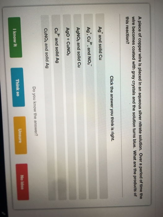 Solved A plece of copper wire is placed in an aqueous silver