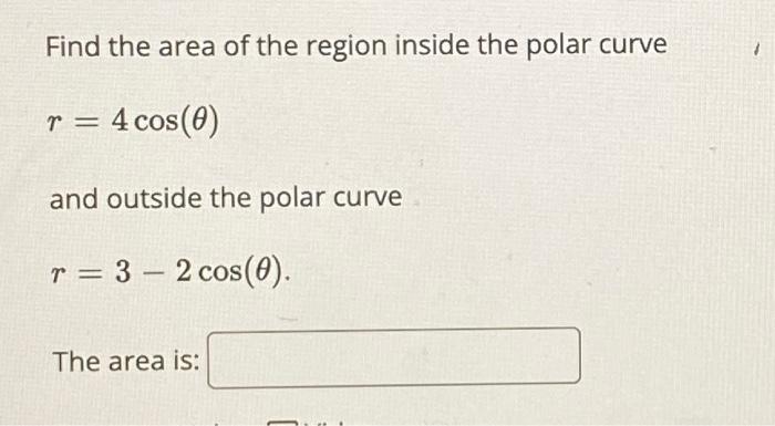 Solved Find the area of the region inside the polar curve | Chegg.com