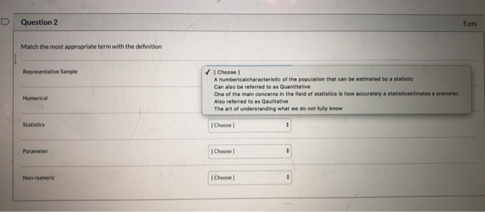 Solved D Question 2 5 pts Match the most appropriate term | Chegg.com