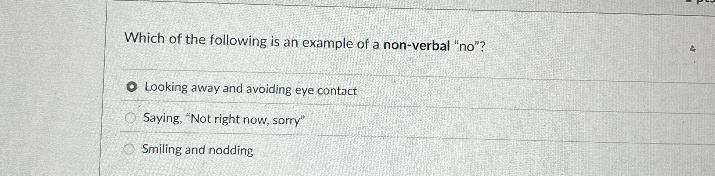Solved Which of the following is an example of a non-verbal | Chegg.com