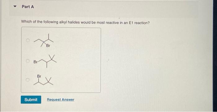 Which of the following alkyl halides would be most reactive in an E1 reaction?