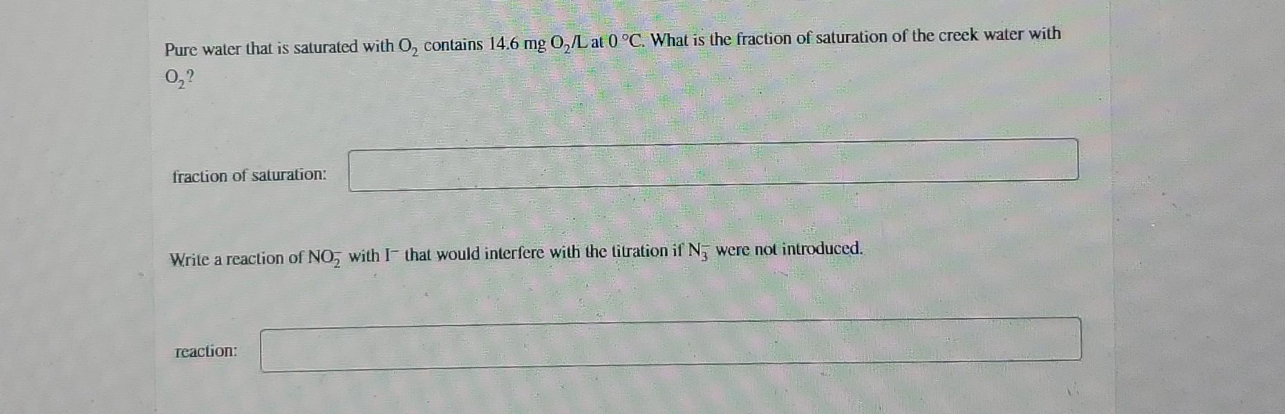 Solved Winkler Titration For Dissolved 0, Dissolved O, Is A | Chegg.com