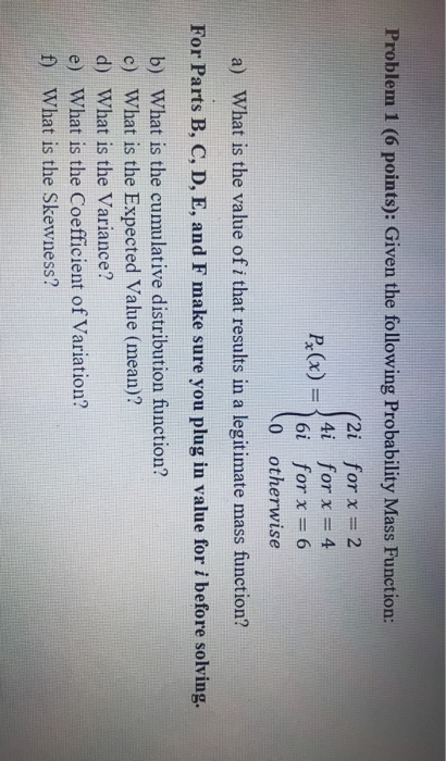 Solved Problem 1 (6 points): Given the following Probability | Chegg.com