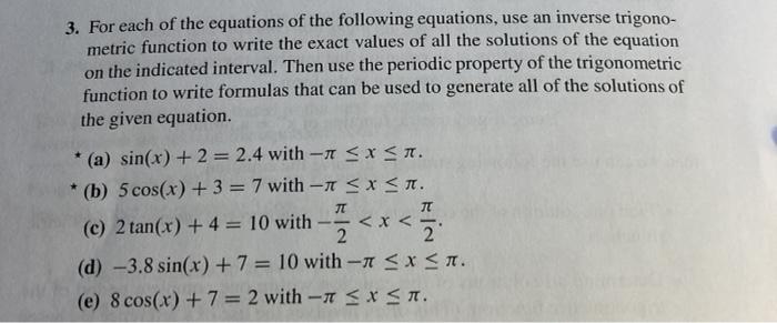 Solved 3 For Each Of The Equations Of The Following