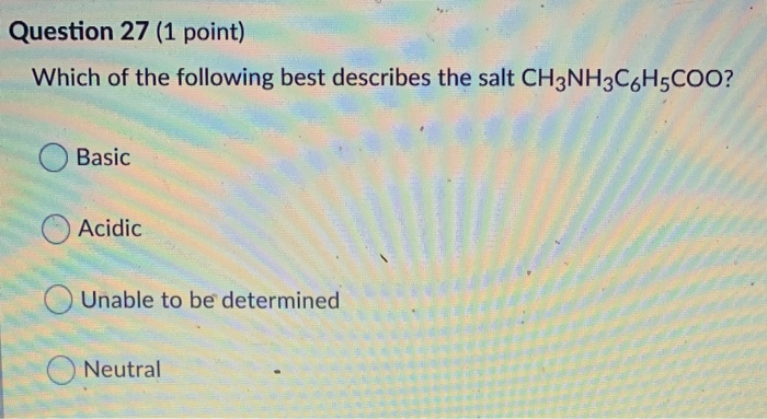 Solved Question 27 (1 point) Which of the following best | Chegg.com