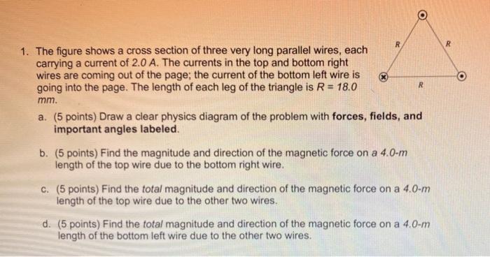 Solved O R R. . R 1. The figure shows a cross section of | Chegg.com