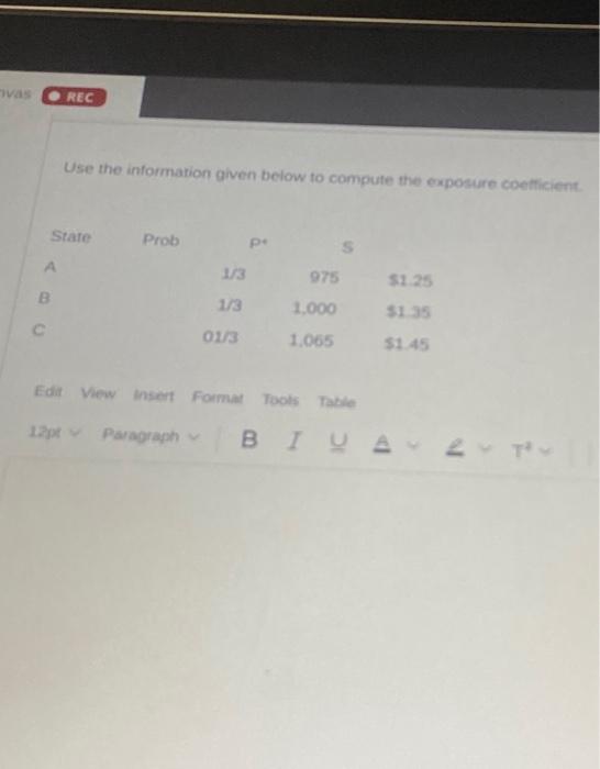 Solved Use the information given below to compute the | Chegg.com