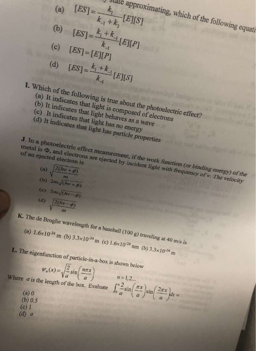 Solved State Approximating Which Of The Following Equati Chegg Com