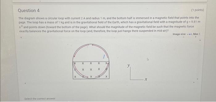 Solved The diagram shows a circular loop with current 2 A | Chegg.com