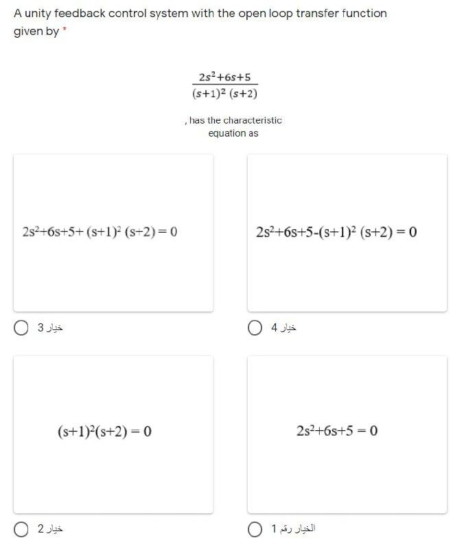 Solved A unity feedback control system with the open loop | Chegg.com