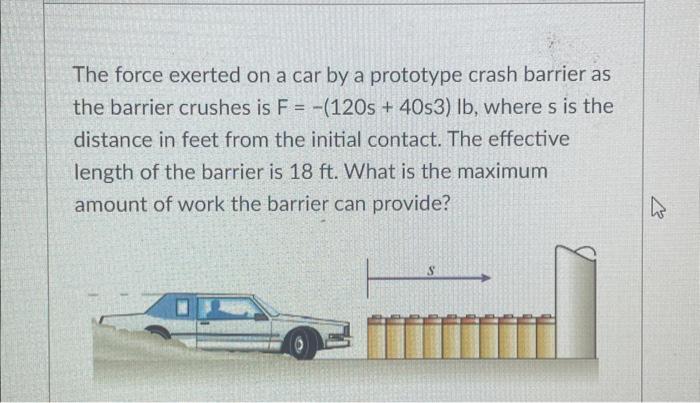 Solved The force exerted on a car by a prototype crash | Chegg.com