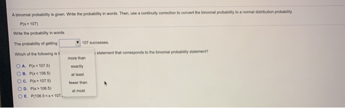 Solved A binomial probability is given Write the probability | Chegg.com