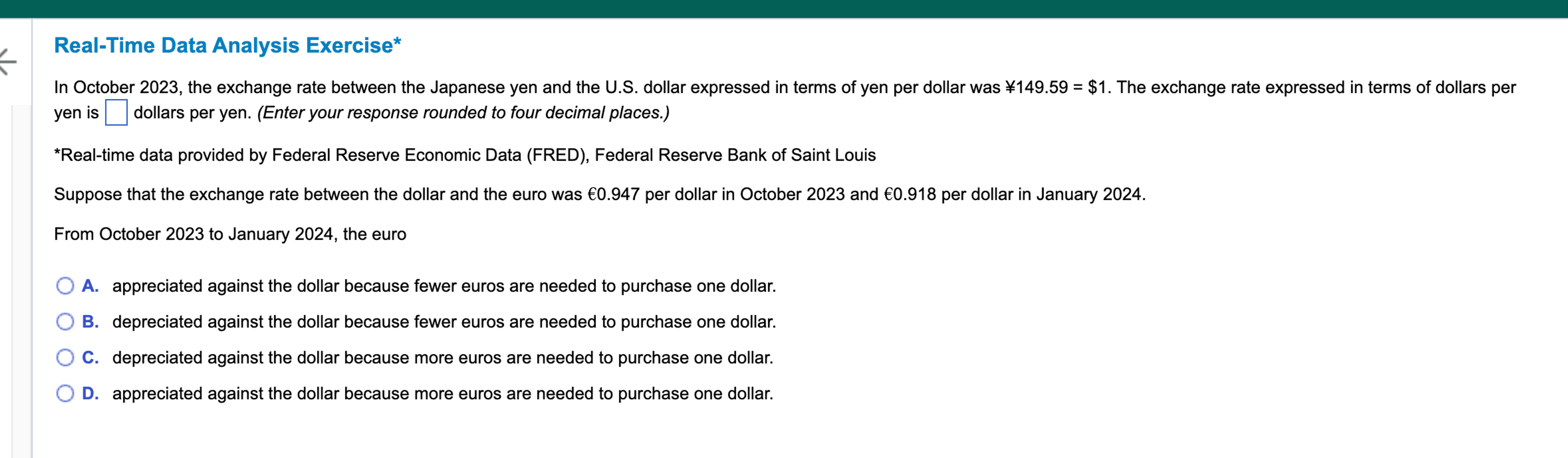 Solved Real-Time Data Analysis Exercise*In October 2023, | Chegg.com