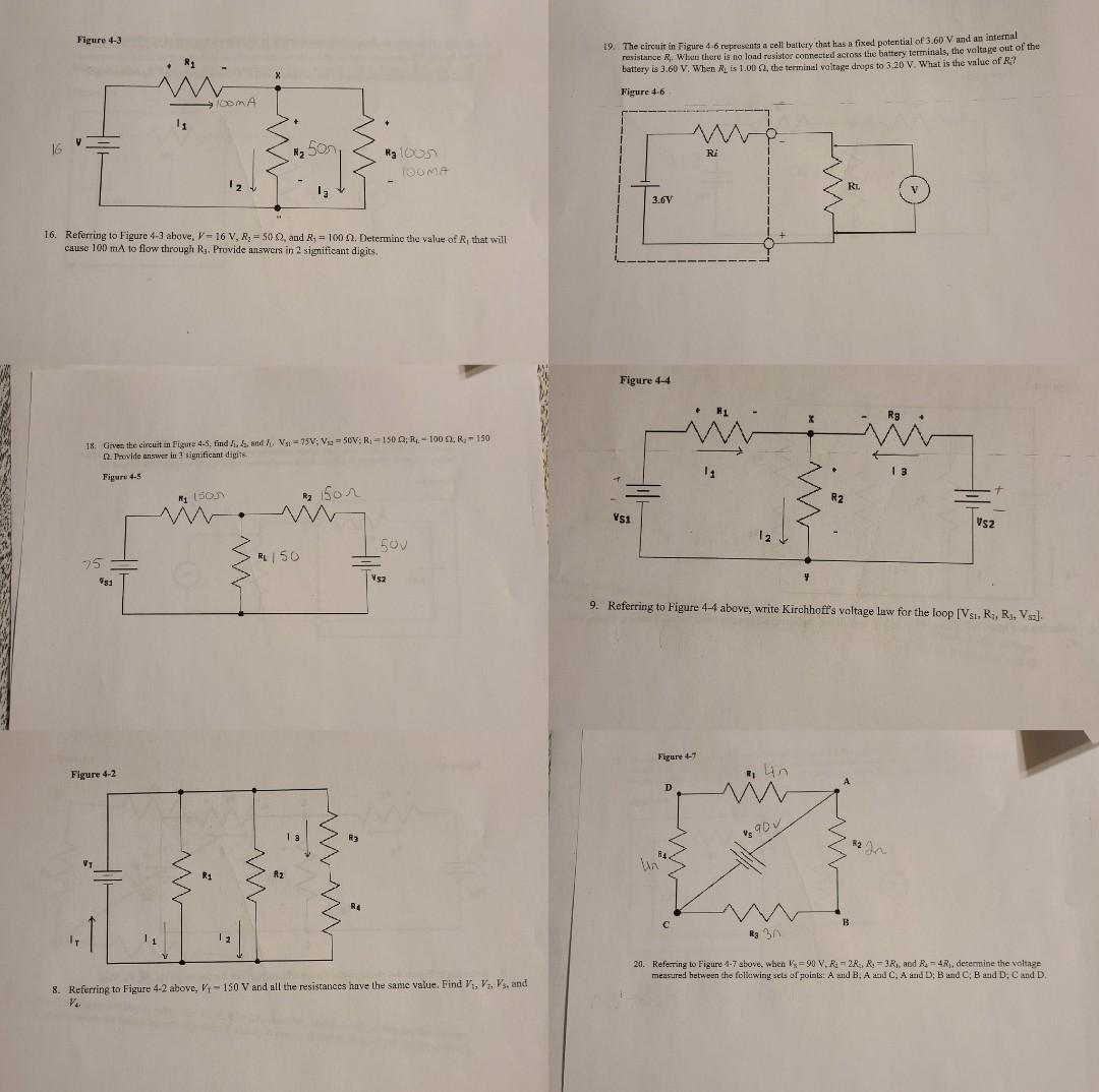 Solved Figure 4-3 19. The circuit in Figure 4.6 represents a | Chegg.com