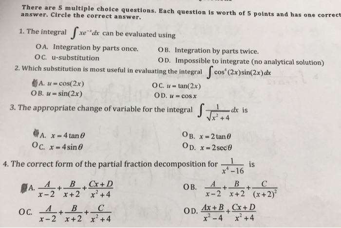 Solved There Are 5 Multiple Choice Questions. Each Question | Chegg.com