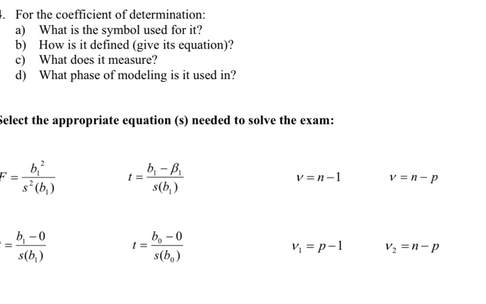 Coefficient of Determination Formula