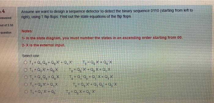 Solved Assume we want to design a sequence detector to | Chegg.com