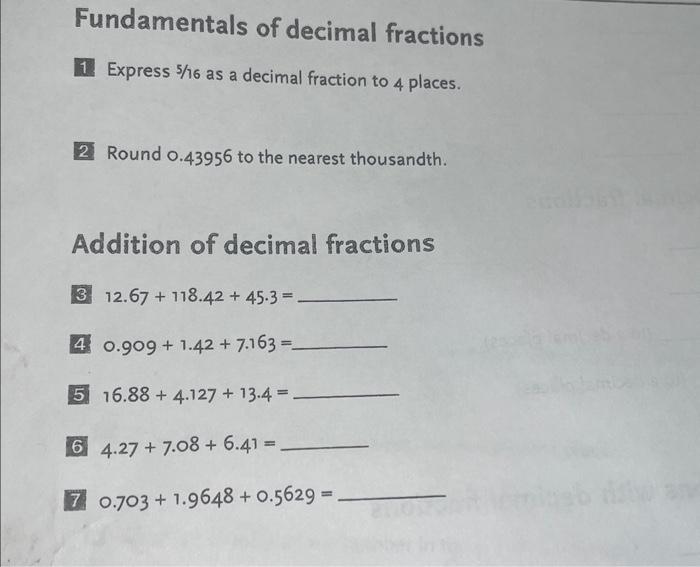 express 5 16 as a decimal fraction to 4 places