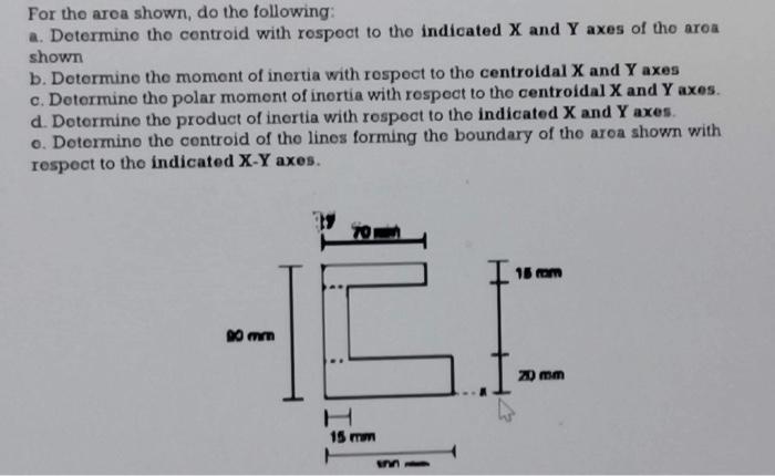 Solved For the aroa shown, do the following: a. Determine | Chegg.com