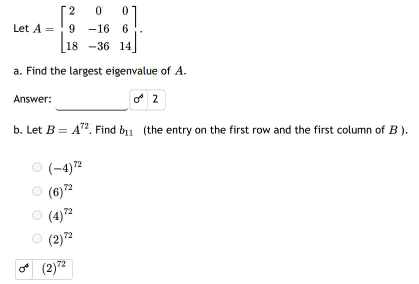 Solved Let A=[2009-16618-3614]a. ﻿Find the largest | Chegg.com