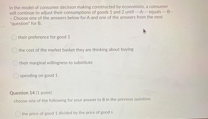 Solved in the model of consumer decision making constructed | Chegg.com