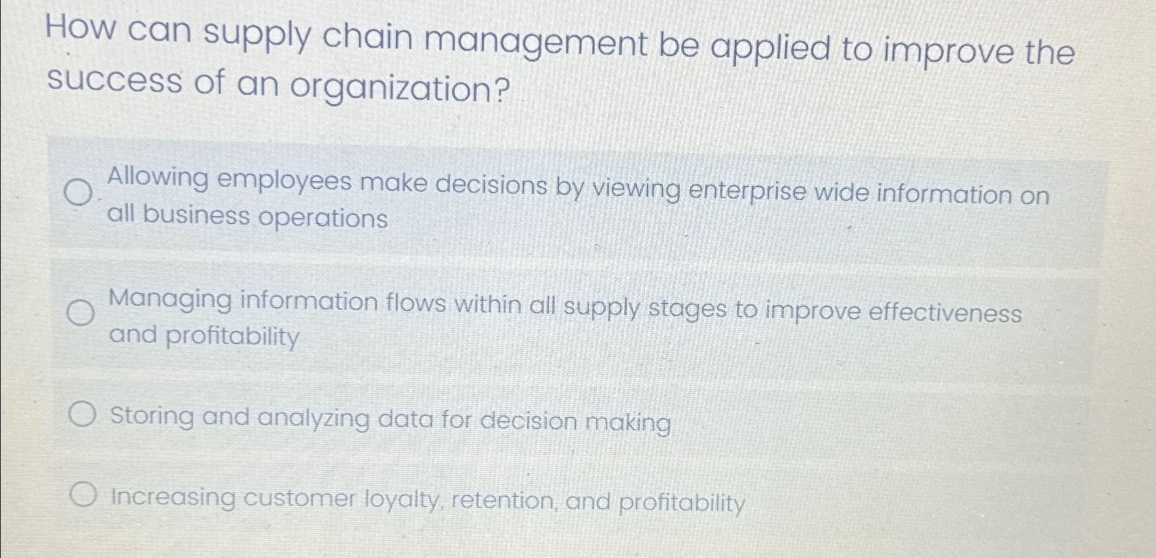 Solved How can supply chain management be applied to improve | Chegg.com
