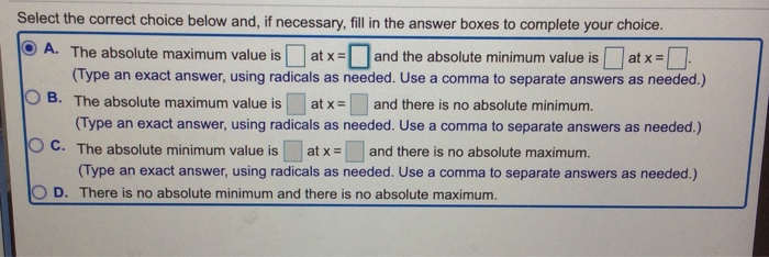 Solved Select The Correct Choice Below And, If Necessary, | Chegg.com