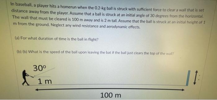 Solved In baseball, a player hits a homerun when the 0.2 kg | Chegg.com
