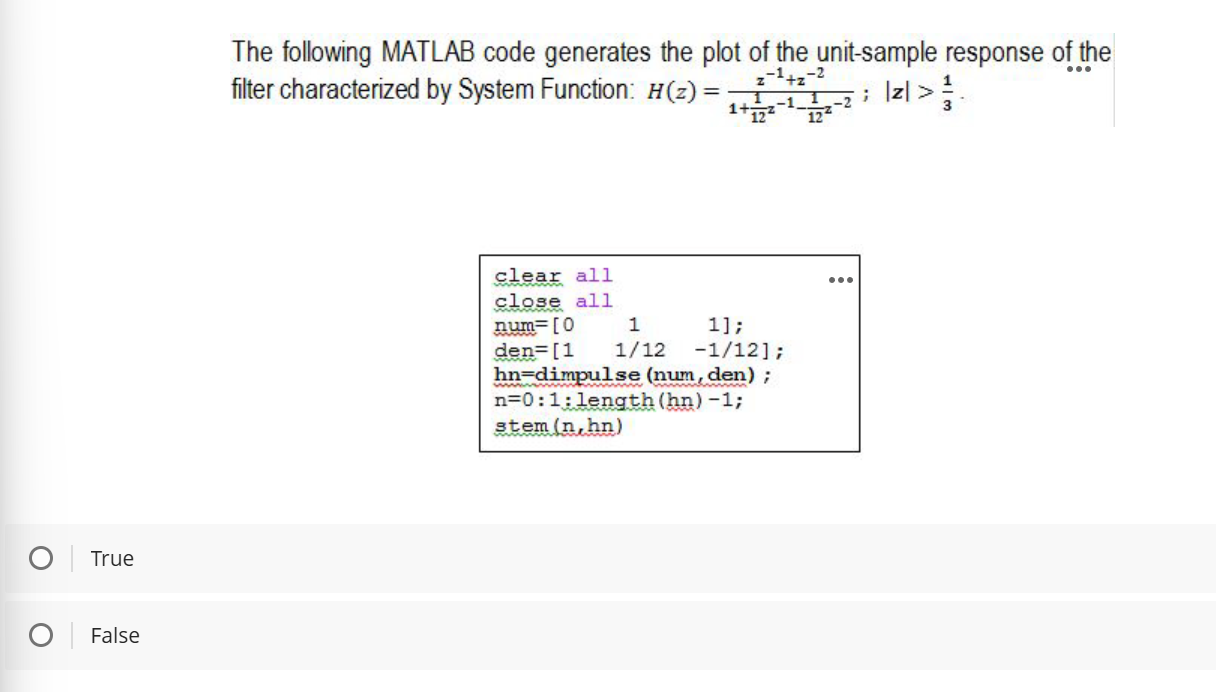 Solved The following MATLAB code generates the plot of ﻿the | Chegg.com