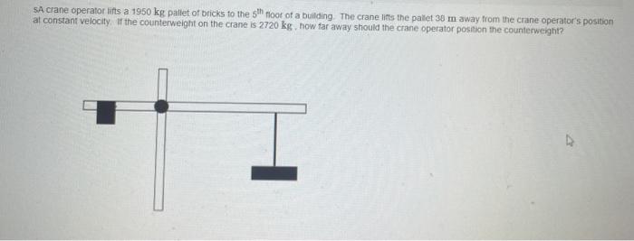 Solved SA crane operator lifts a 1950 kg pallet of bricks to | Chegg.com