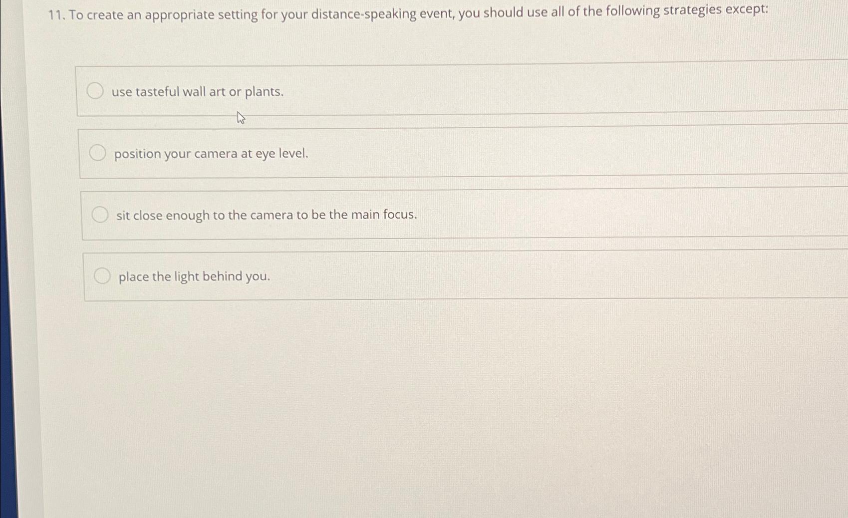 Solved To create an appropriate setting for your | Chegg.com