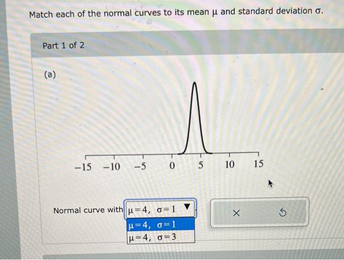 Solved Match each of the normal curves to its mean μ and | Chegg.com
