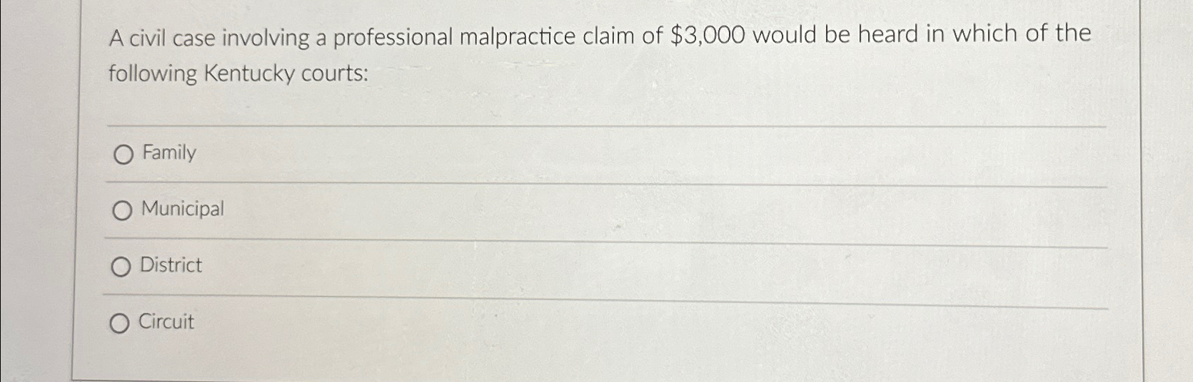 Solved A civil case involving a professional malpractice | Chegg.com