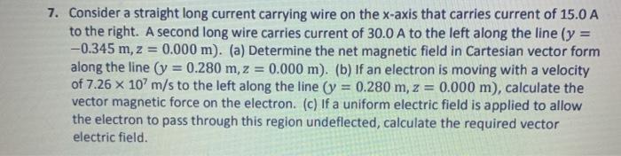 Solved 7. Consider a straight long current carrying wire on | Chegg.com