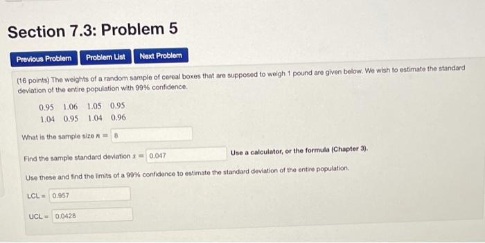 Solved Section 7.3: Problem 5 Previous Problem Problem List | Chegg.com