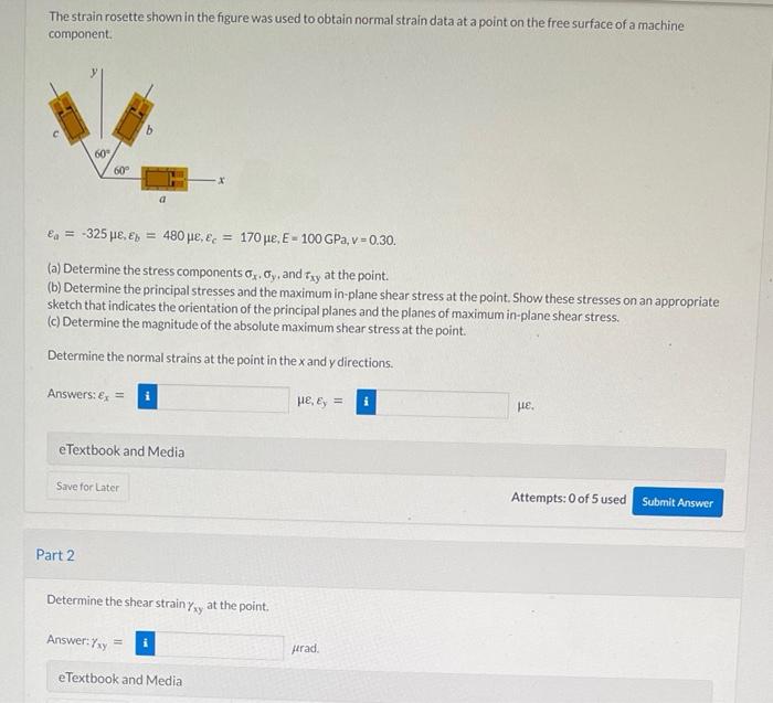 Solved The strain rosette shown in the figure was used to | Chegg.com