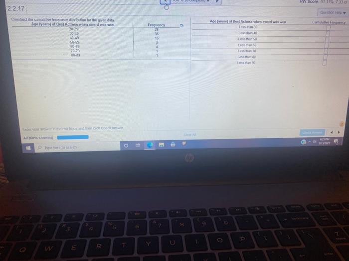 Solved 2.2.29 Use the given qualitative data to construct | Chegg.com