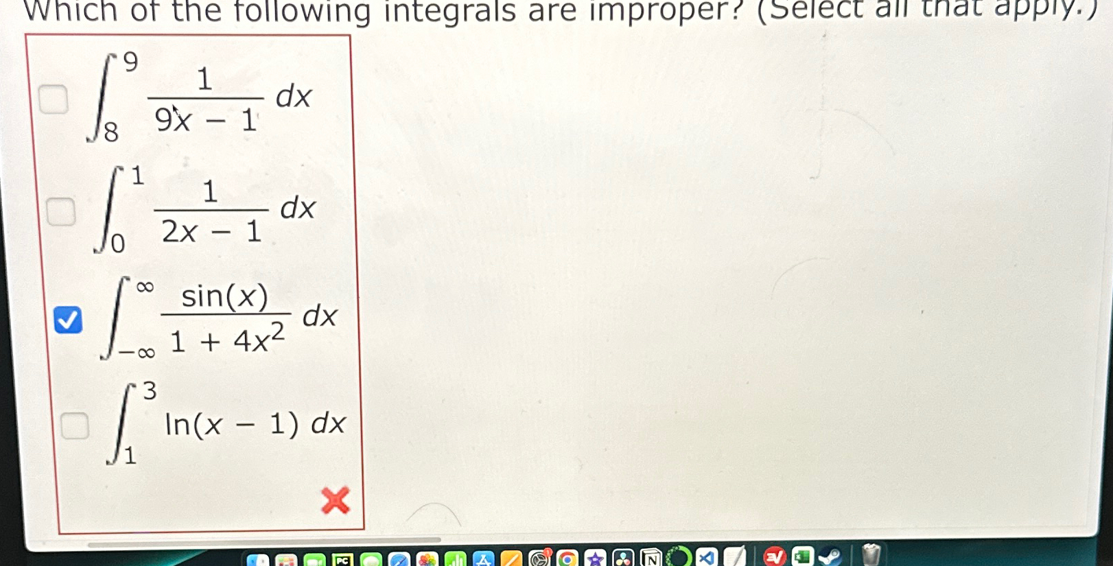 Solved Which of the following integrals are | Chegg.com