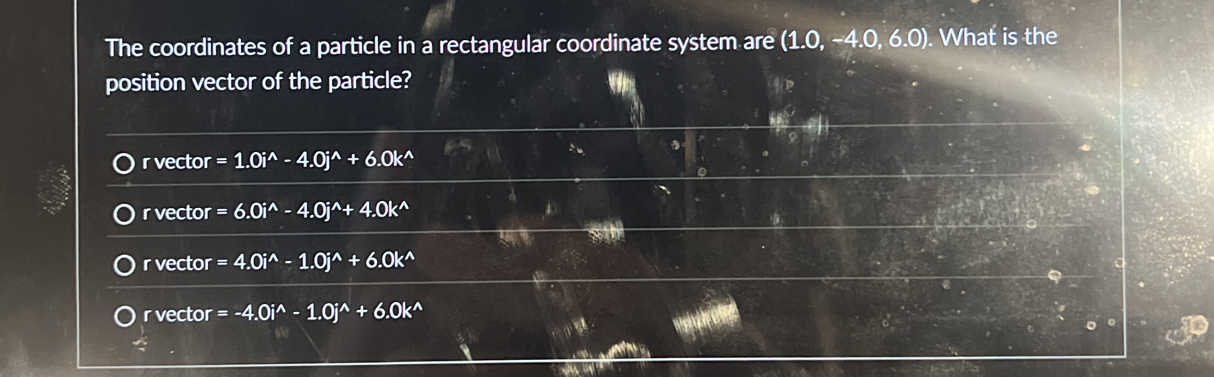 Solved The coordinates of a particle in a rectangular | Chegg.com