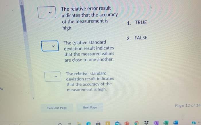 Solved Match each statement about the precision and accuracy | Chegg.com